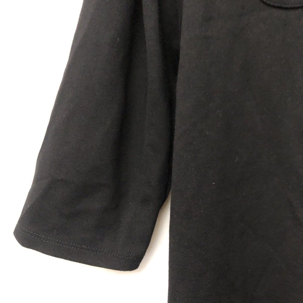 Jones New York Women's Black Two Pocket Gold Buttons 3/4 Sleeve Shirt Dress - 16 - Picture 4 of 11